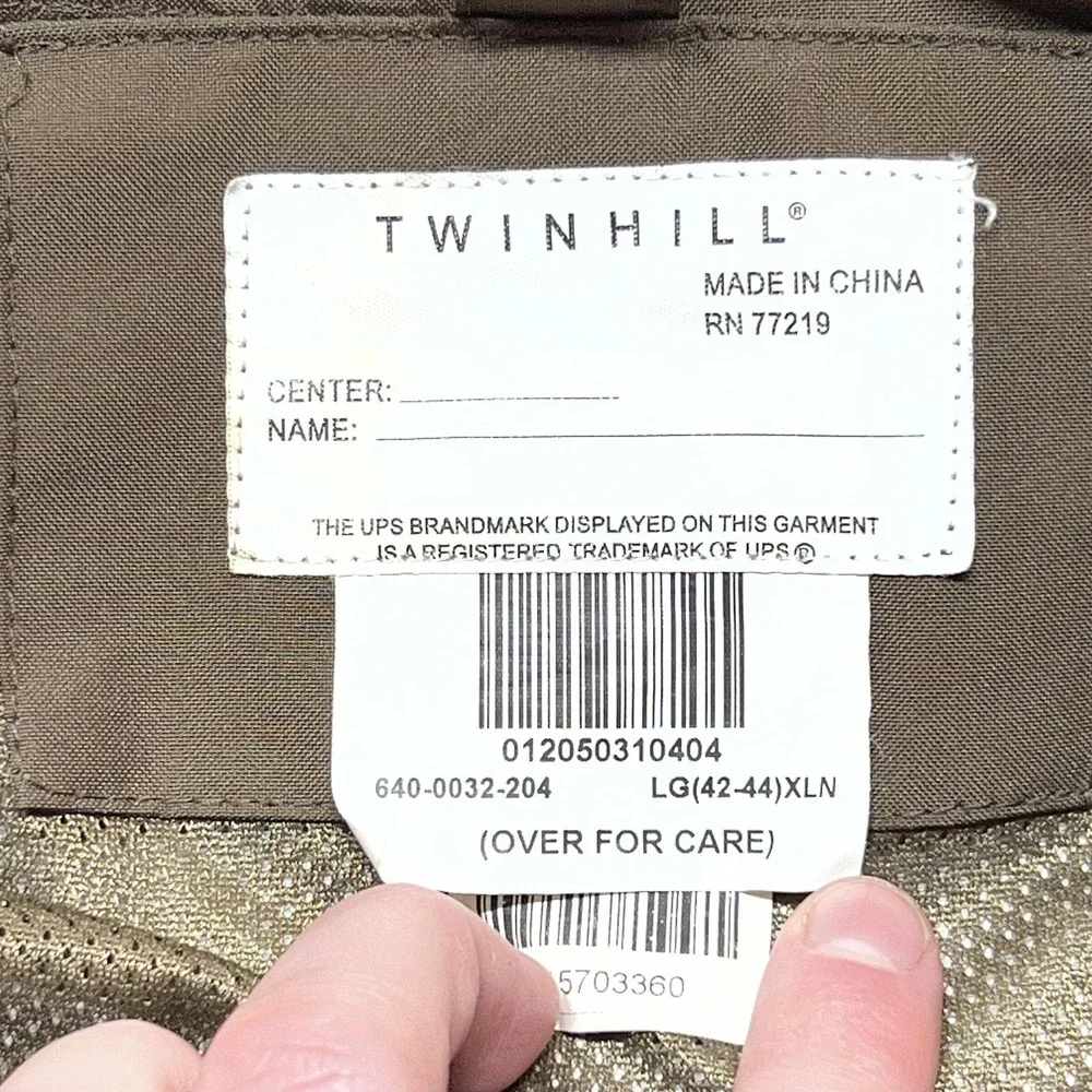 Twinhill UPS Jacket Mens Large Brown Reflective Full Zip Y2K